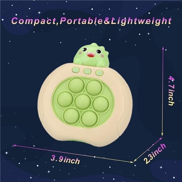 Bubble Game Console Handheld Fast Speed Pushing Educational Fidget Toy Kids DINO - Picture 7 of 7